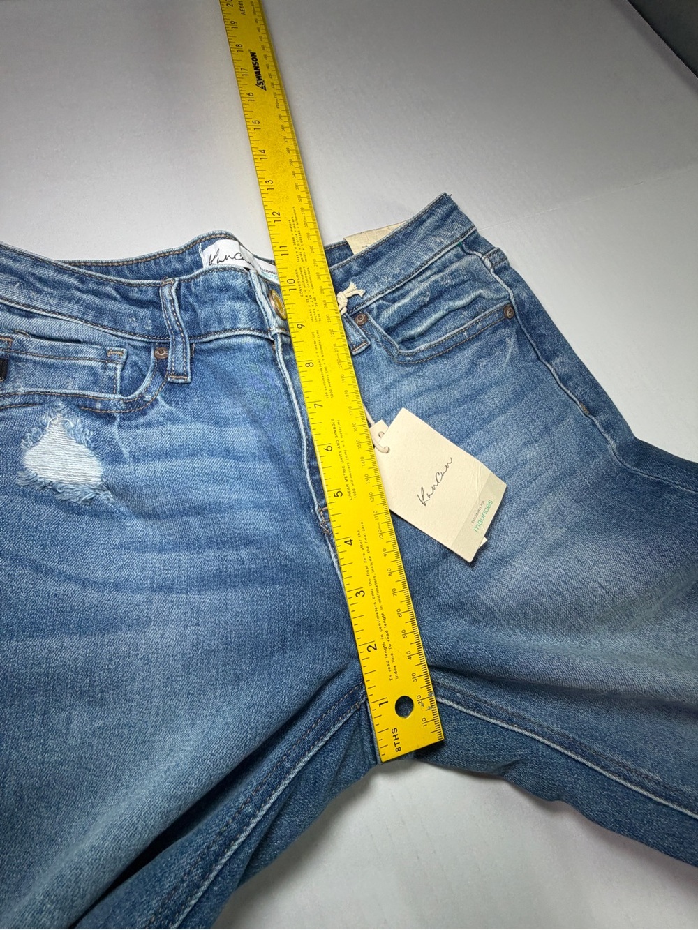 KanCan Blue Wide-Leg High-Rise Jeans with Subtle Distress - Picture 5 of 8